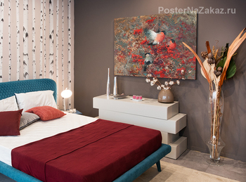 Модульная картина Снегири на рябине