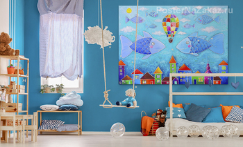 Модульная картина Рыбы-облака