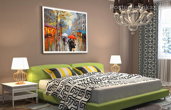 Модульная картина Под красным зонтом