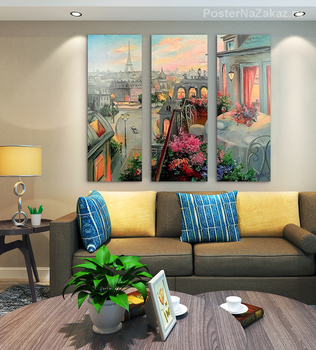 Модульная картина Вдвоем в Париже