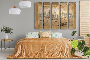 Модульная картина Старая Москва, Лубянская площадь