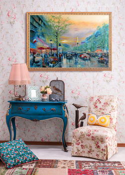 Модульная картина Улицы Парижа (по мотивам Т. Кинкейд)