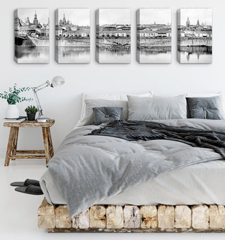 Модульная картина Китай-город. Вид из-за Москвы реки