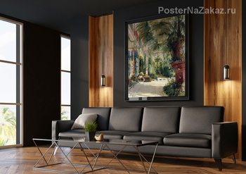 Модульная картина Внутреннее часть дома пальмы