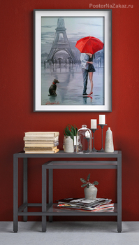 Модульная картина Париж для двоих