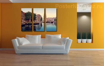 Модульная картина Амстердам, Мунтплейн с Мунтторен
