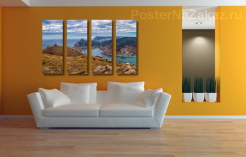 Модульная картина Пасмурное утро над Балаклавской бухтой