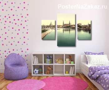 Модульная картина Старый город, Дрезден, Саксония, Германия 1890-1900 гг