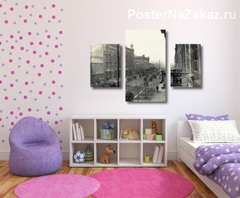 Модульная картина Пушкинская улица,Одесса 1917 – 1918