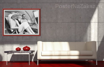 Модульная картина Монро и Димаджио отдыхают на побережье Флориды,1961г.