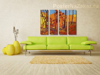 Модульная картина Осенние деревья, осень 1916