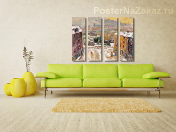 Модульная картина Золотая аллея