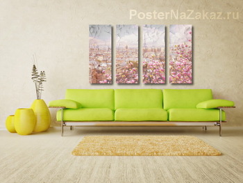 Модульная картина Цветущий Париж