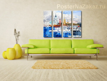 Модульная картина Стрелка Васильевского острова
