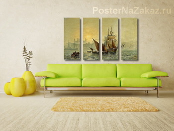 Модульная картина Туман в порту, Лондон