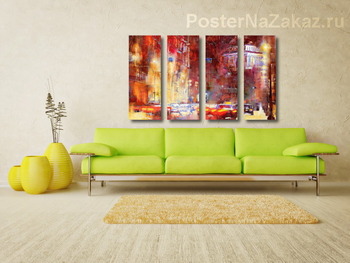 Модульная картина Вечер на Невском