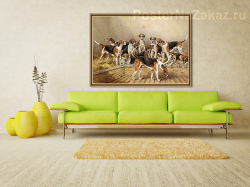 Модульная картина Группа гончих