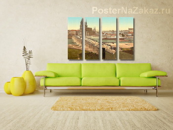 Модульная картина Старый город, Дрезден, Саксония, Германия 1890-1900 гг