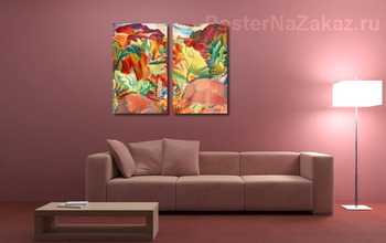 Модульная картина Пейзаж с женщиной