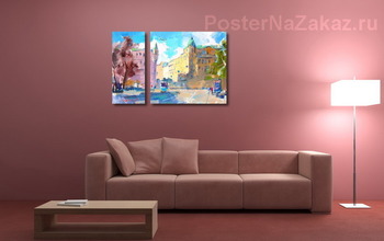 Модульная картина Свет на домах