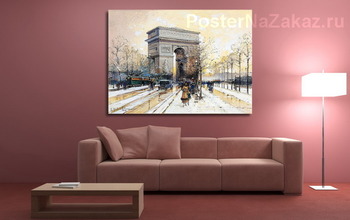 Модульная картина Триумфальная арка в снегу