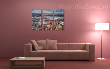 Модульная картина Первый снег. Из серии "Широка страна моя родная..."