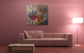 Модульная картина Луна и звезды