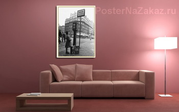 Модульная картина Французский мальчишка на остановке такси.