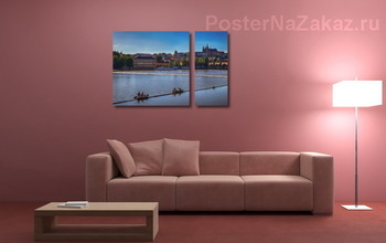 Модульная картина Вечер на Влтаве