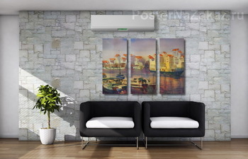 Модульная картина Приморский городок