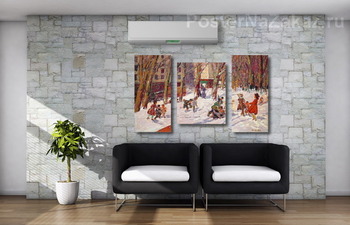 Модульная картина Зима в парке 