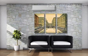 Модульная картина Петербург. Зимняя канавка.