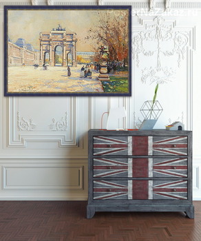 Модульная картина Париж, Сад Тюильри, Карусели Лувра