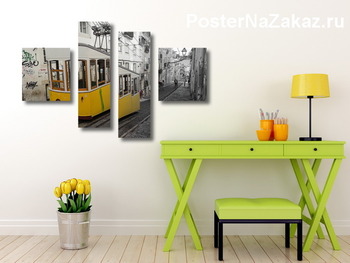 Модульная картина Трамвай
