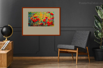 Модульная картина Маковое поле