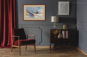 Модульная картина Зимний рассвет на Петровской набережной.