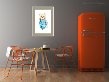 Модульная картина Модный Лис акварельная картинка