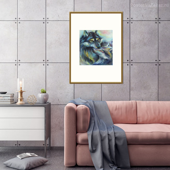 Модульная картина Пара волков