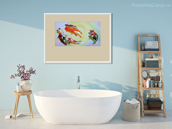 Модульная картина Девять карпов