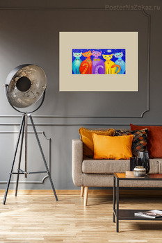 Модульная картина Улыбчивые коты