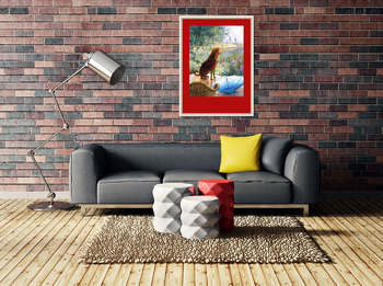 Модульная картина После дождя. Собака