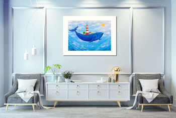 Модульная картина Кит и море