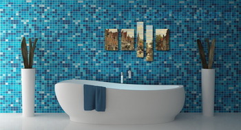 Модульная картина Фигуры в голландском городе в солнечный день