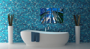 Модульная картина Небо и небоскребы-4