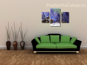 Модульная картина Зима, лунный свет