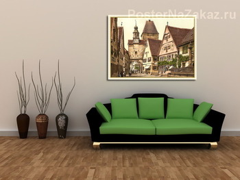 Модульная картина Башня Святого Марка, Ротенбург (т.е. об-дер-Таубер), Бавария, Германия. 1890-1900 гг