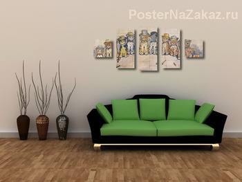 Модульная картина Коты
