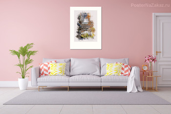 Модульная картина Париж, акварельный скетч