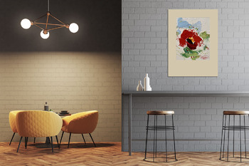 Модульная картина Мак в ветер