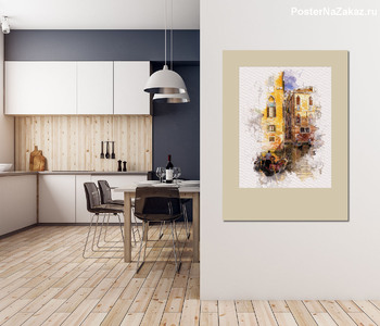 Модульная картина Венеция, акварельный скетч